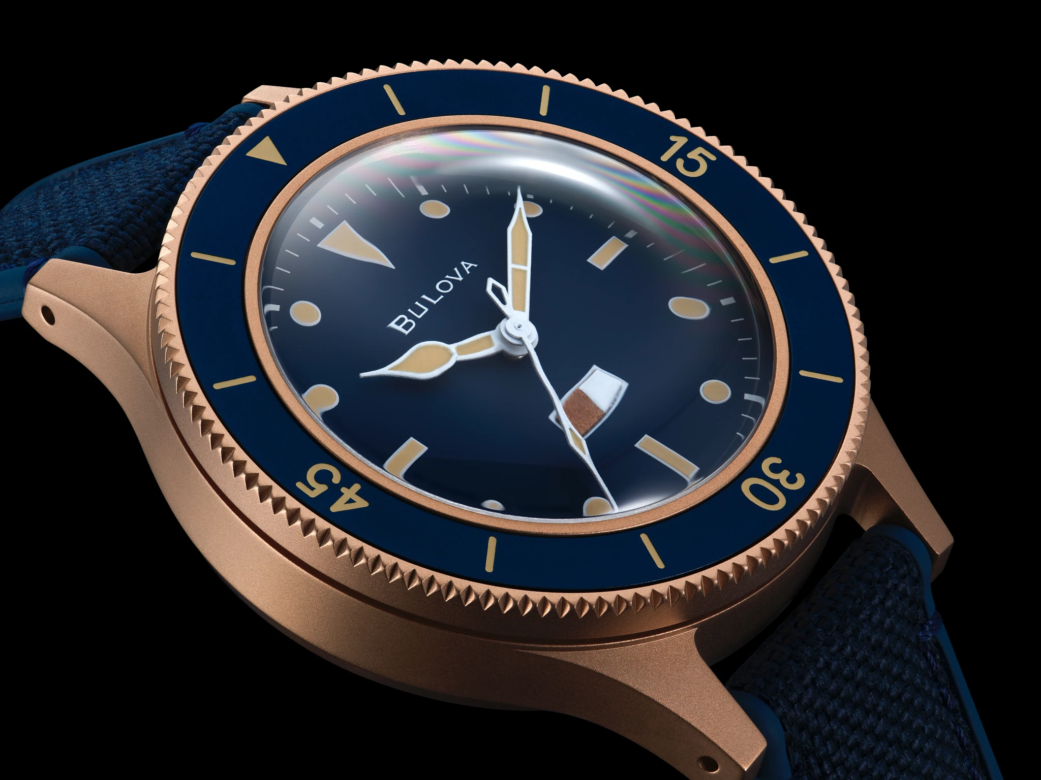 Blue Dial CORDURA® + HNBR Strap MIL SHIPS 98A325 | Bulova